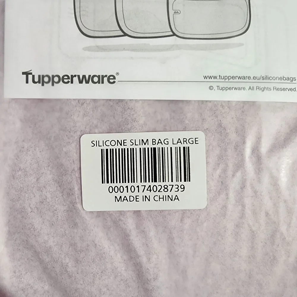 Tupperware Ultimate Pink Silicone Slim Bag Size Large